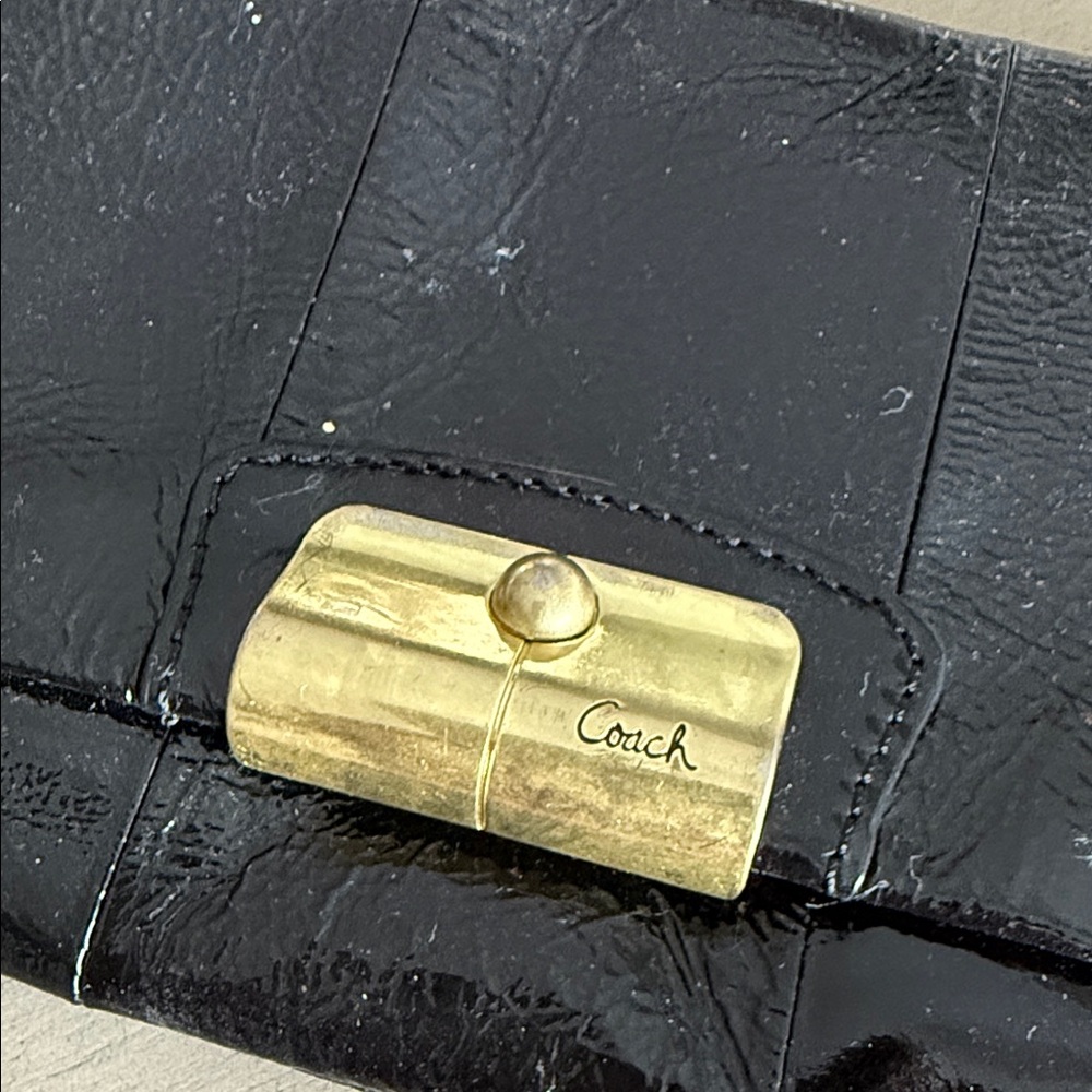Coach Black Wristlet with Gold Accent - Picture 3 of 5